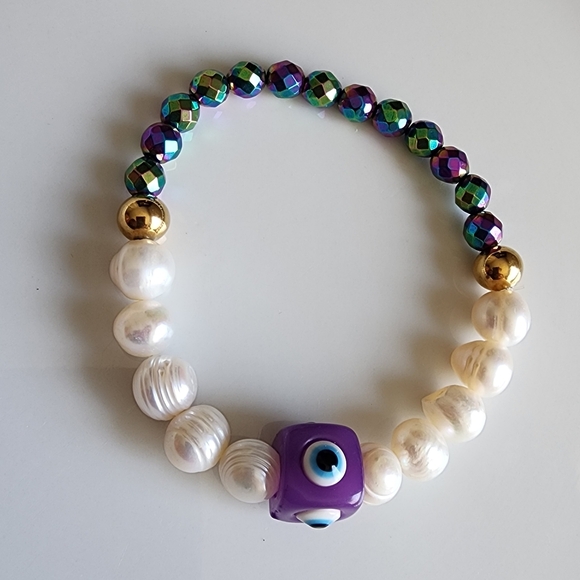 Multicolor Evil Eye Beaded Bracelet - Picture 3 of 4